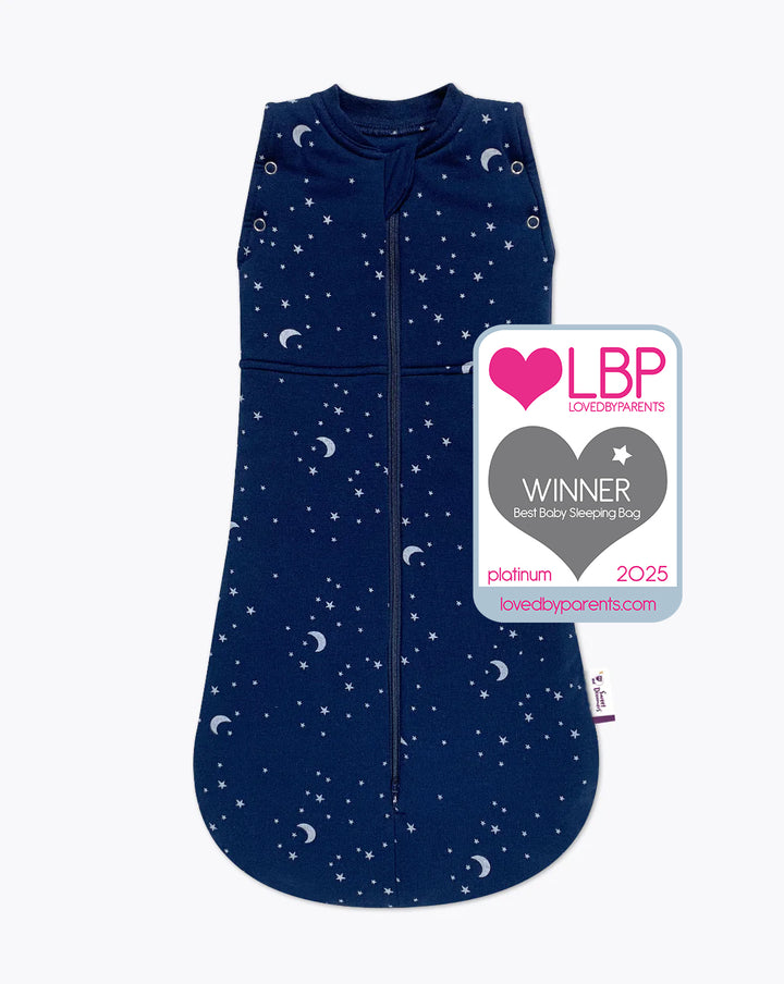 sleep swaddle bag  blue moon and stars | Newborn | 2.5 Tog