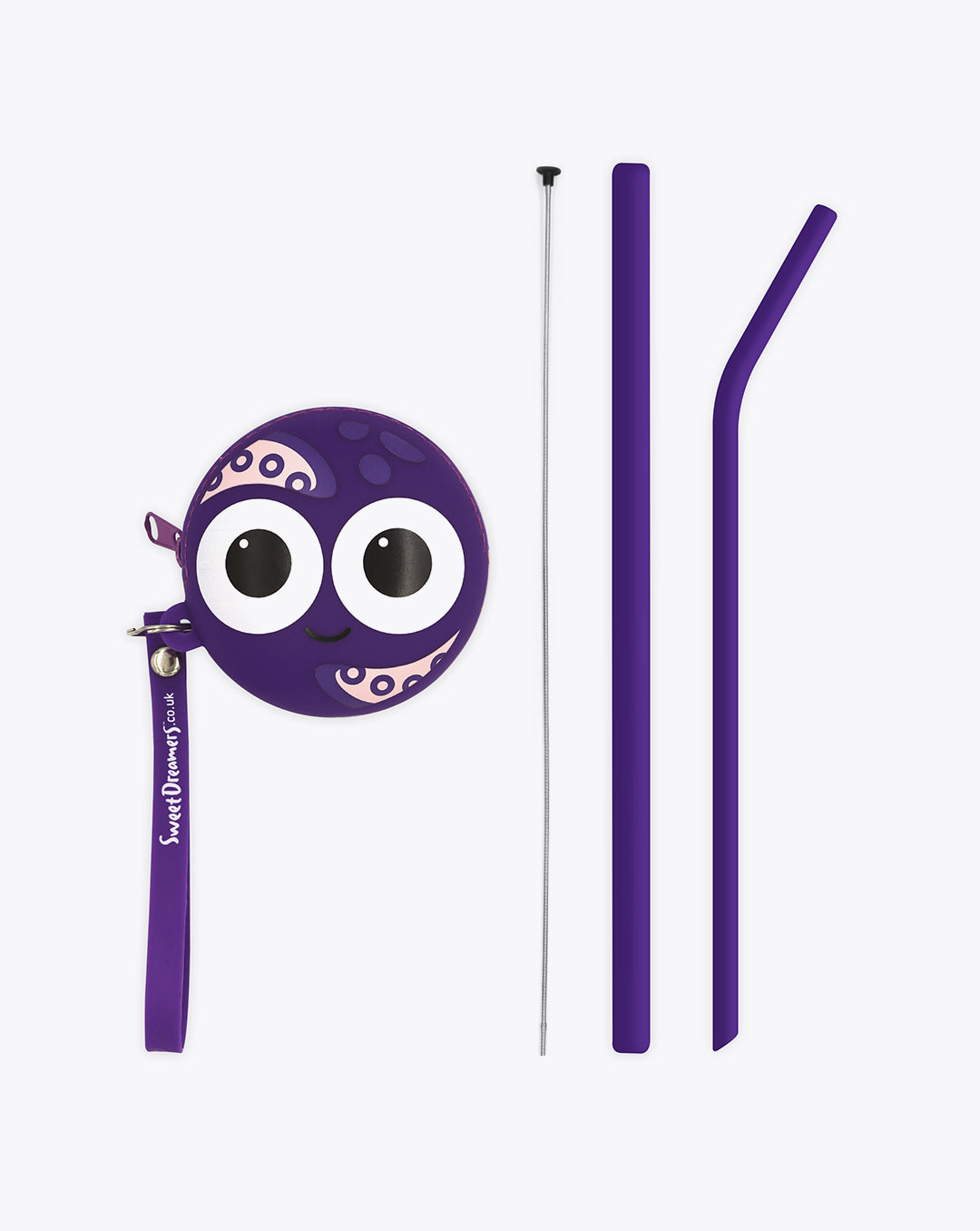 otto octopus | bendies kids silicone reusable straws | purple