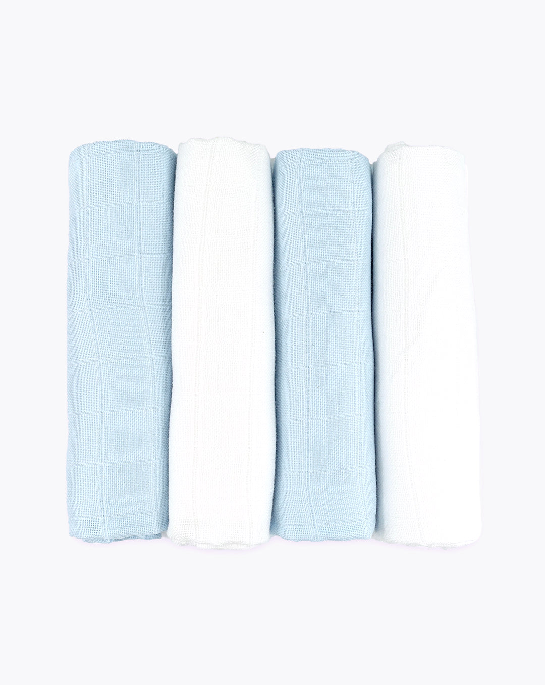 Muslin squares - Pale Blue & White 4 Pack