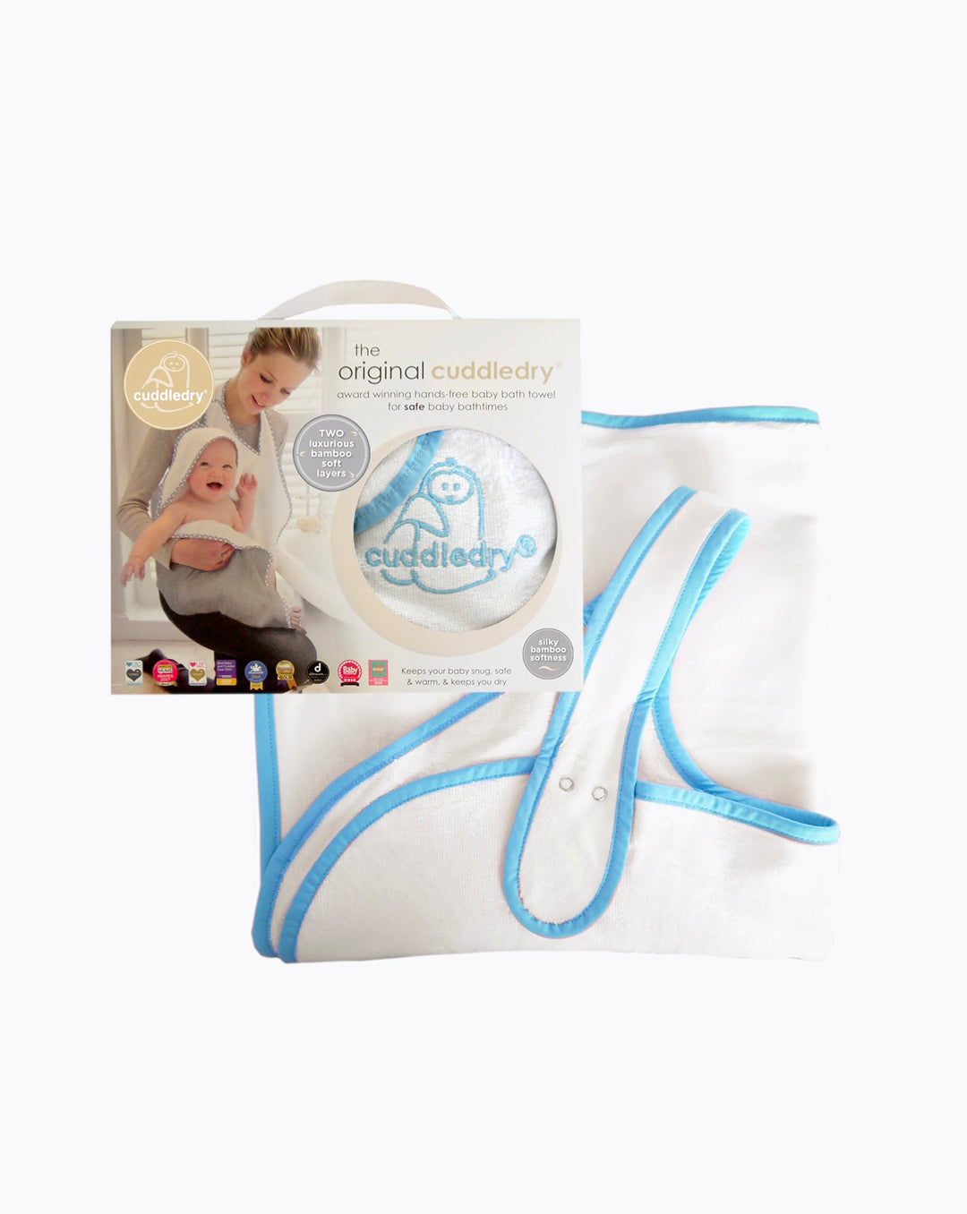 Cuddledry | hands free baby towel | blue