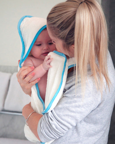 Cuddledry | hands free baby towel | blue | personalised
