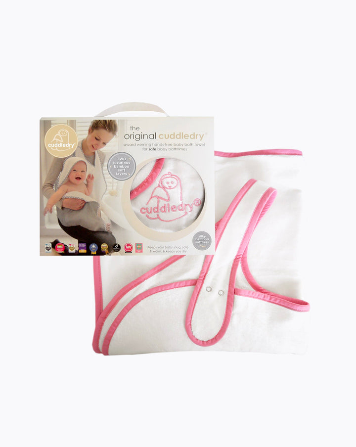 Cuddledry hands free baby towel pink Sweet Dreamers