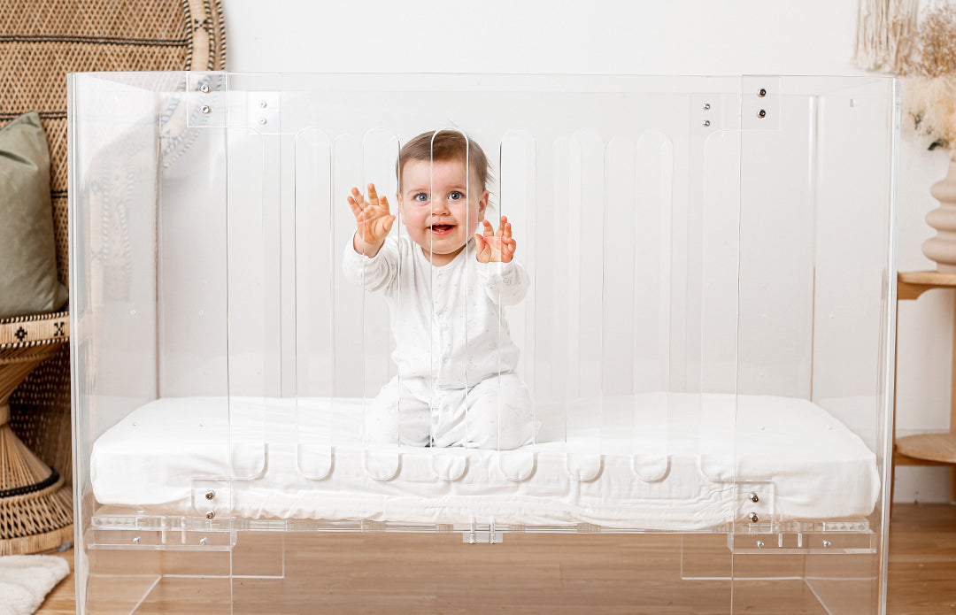 Acrylic baby cot best sale