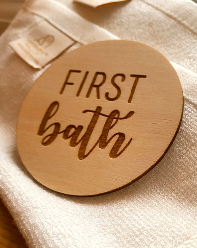 First bath wooden plaque | new baby gift