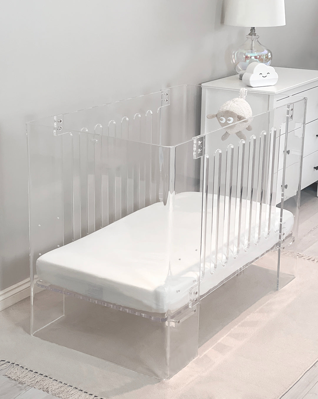 Serenity Acrylic Cot Designer Clear Acrylic