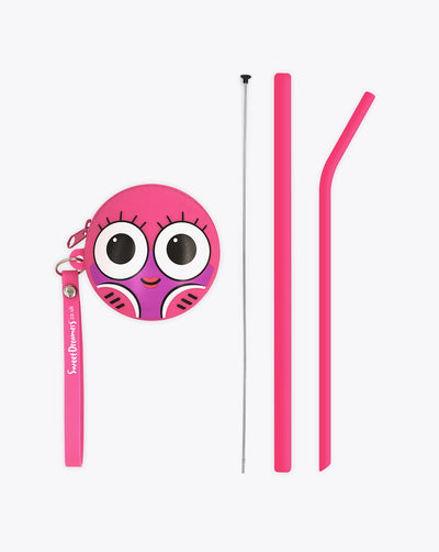 tilly fish | bendies kids silicone reusable straws | pink