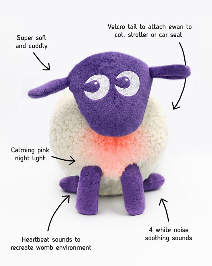 ewan the dream sheep | baby sleep soother | purple