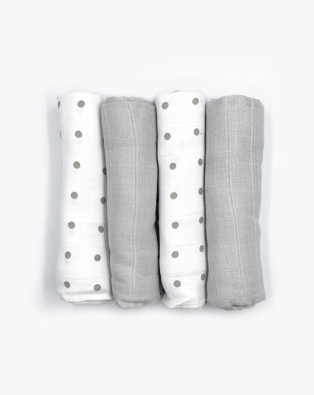 Muslin squares - Grey & Spots 4 Pack